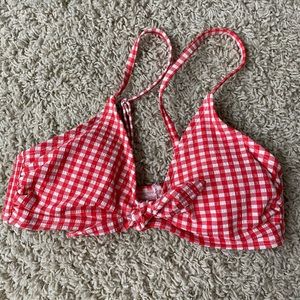 red gingham bikini top